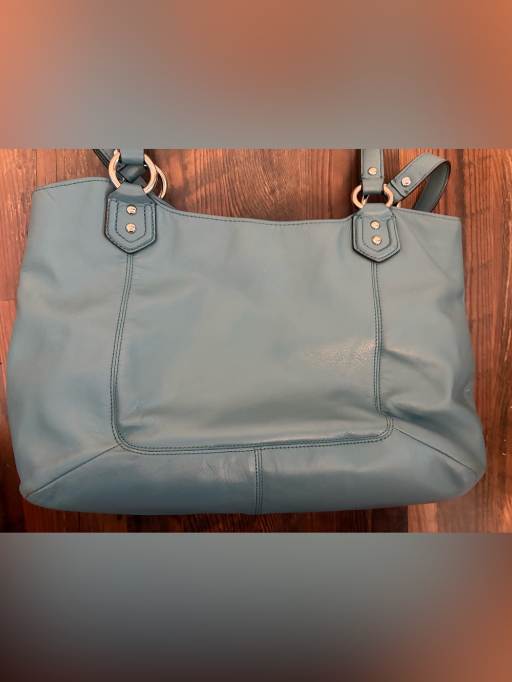 Coach Blue Leather Shoulder Bag - Picture 5 of 10